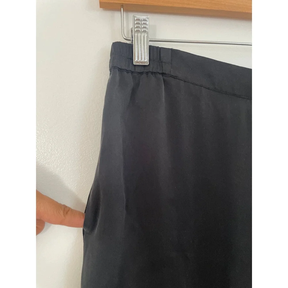 lunya Black Silk Short Sleeve Pajama Set